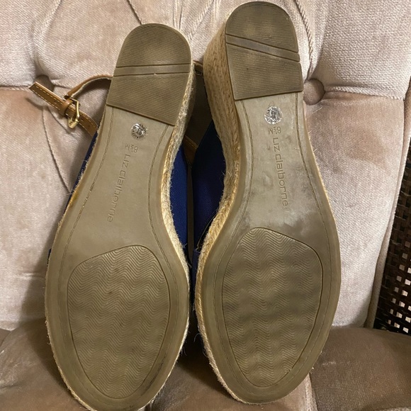 Liz Claiborne Navy Hemp Wedge size 8.5 - Picture 7 of 8